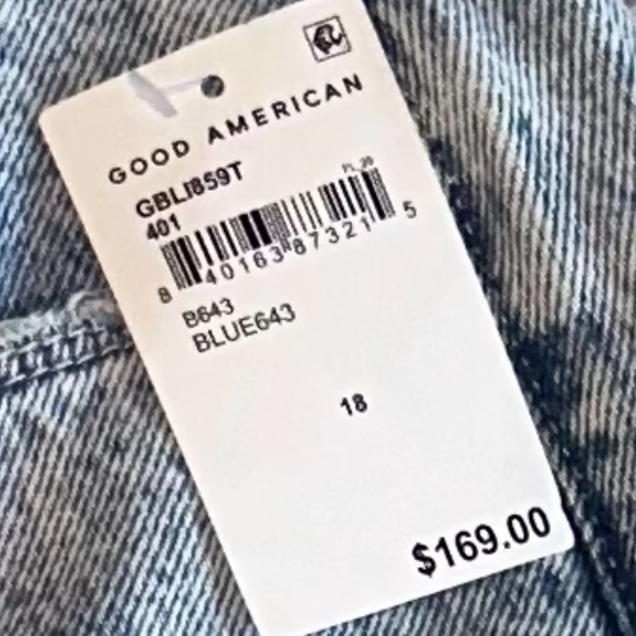 Good American Good Boy Light Wash Vintage Inspired Blue Curvy Jeans Size 18 - Picture 3 of 13